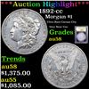 ***Auction Highlight*** 1892-cc Morgan Dollar $1 Graded Choice AU/BU Slider By USCG (fc)