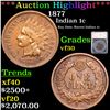 ***Auction Highlight*** 1877 Indian Cent 1c Graded vf30 By SEGS (fc)