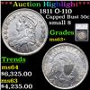 ***Auction Highlight*** 1811 O-110 Capped Bust Half Dollar 50c Graded ms63+ By SEGS (fc)
