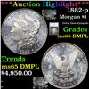 Image 1 : ***Auction Highlight*** 1882-p Morgan Dollar $1 Graded ms65 DMPL By SEGS (fc)
