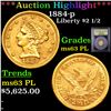 Image 1 : ***Auction Highlight*** 1884-p Gold Liberty Quarter Eagle $2 1/2 Graded Select Unc PL By USCG (fc)
