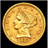 Image 2 : ***Auction Highlight*** 1884-p Gold Liberty Quarter Eagle $2 1/2 Graded Select Unc PL By USCG (fc)