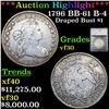 ***Auction Highlight*** 1796 BB-61 B-4 Draped Bust Dollar $1 Graded vf30 By SEGS (fc)