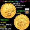 ***Auction Highlight*** 1861-p Gold Liberty Double Eagle $20 Graded ms61 By SEGS (fc)