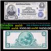 Image 1 : 1902 $5 National Bank Note The First National Bank Of Olean, NY President Ben Harrison Grades Select