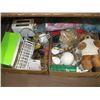 Image 2 : 4 BOXES OF MISC STUFFED ANIMALS, GLASSES ETC