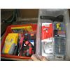 Image 2 : 2 BOXES OF MISC. TOOLS, STUD FINDER, DRILL BITS, ETC.