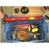 Image 1 : LG. BIN OF ASST. EAR MUFFS, BIKE PUMP, COME A LONG, ETC.