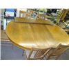Image 2 : LG. ROUND ANTIQUE OAK DINING TABLE WITH 4 LEAVES & 6 CHAIRS