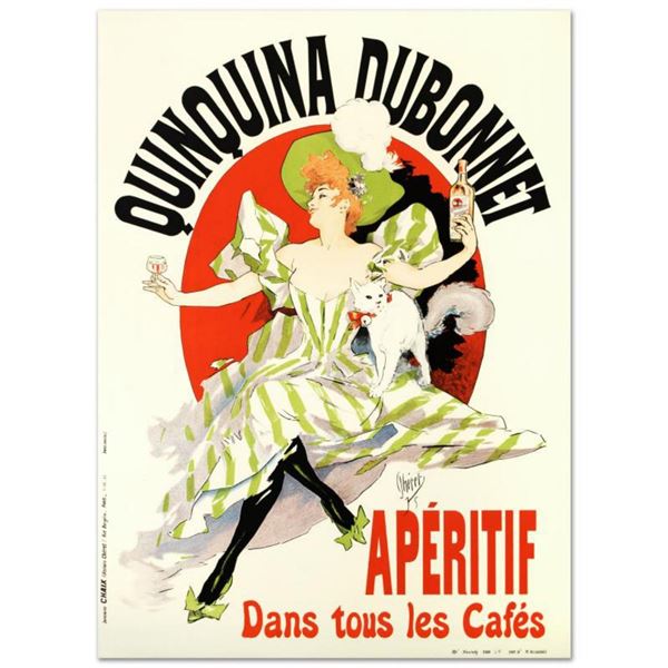 RE Society, "Quinquina Dubonnet" Hand Pulled Lithograph, Image Originally by Jules Cheret. Includes 