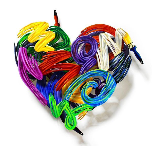 Patricia Govezensky- Original Painting on Cutout Steel "Colors of Love (Mini Series)"