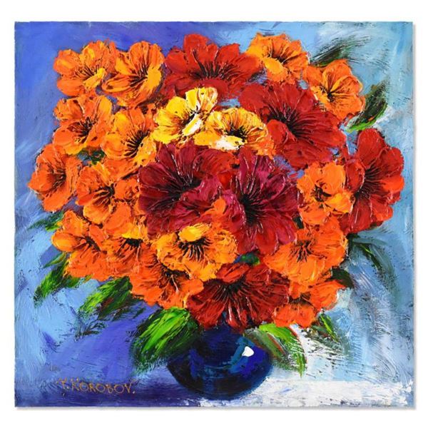 Yana Korobov, "Private Glimpse" Original Acrylic Painting on Canvas, Hand Signed with Letter Authent