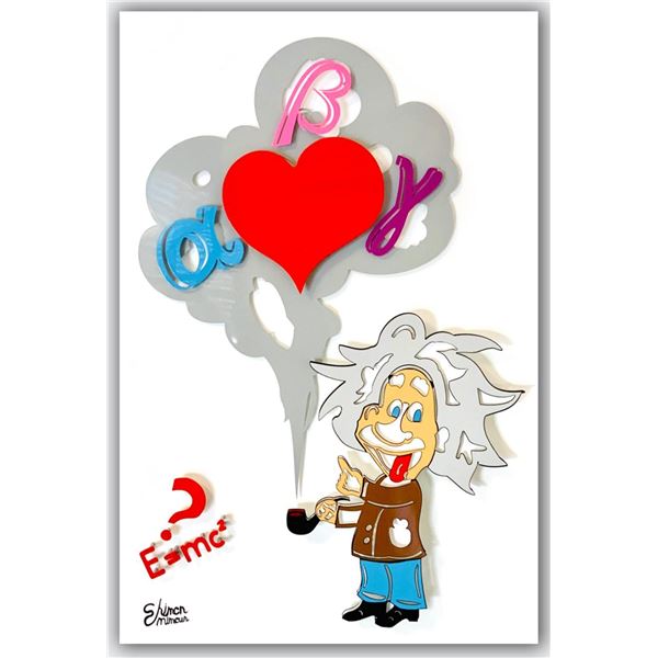 Shimon Mimoun- Layers of metal in a plasma cutting technique, hand painted  "Love is the Answer"