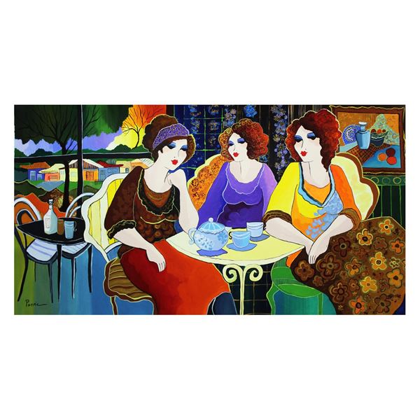 Patricia Govezensky- Original Acrylic On Canvas "Quiet Conversation"