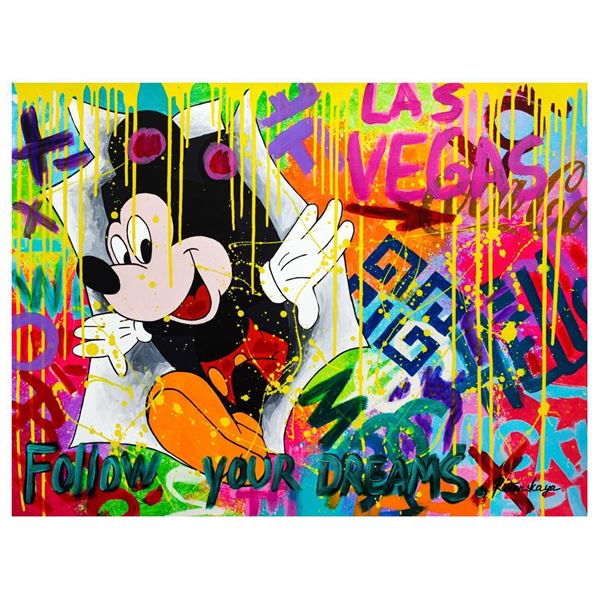 Nastya Rovenskaya- Mixed Media "Surprise by Mickey Mouse"