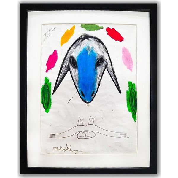 Menashe Kadishman- Pastel on Paper "Untitled"