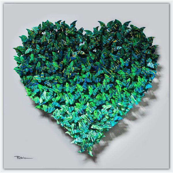 Patricia Govezensky- Original 3D Metal Art on Wood "Heart"