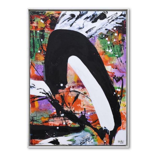 Jenik Cook, "Revolutionary" Framed Original Acrylic Painting on Canvas, Hand Singed with Letter of A