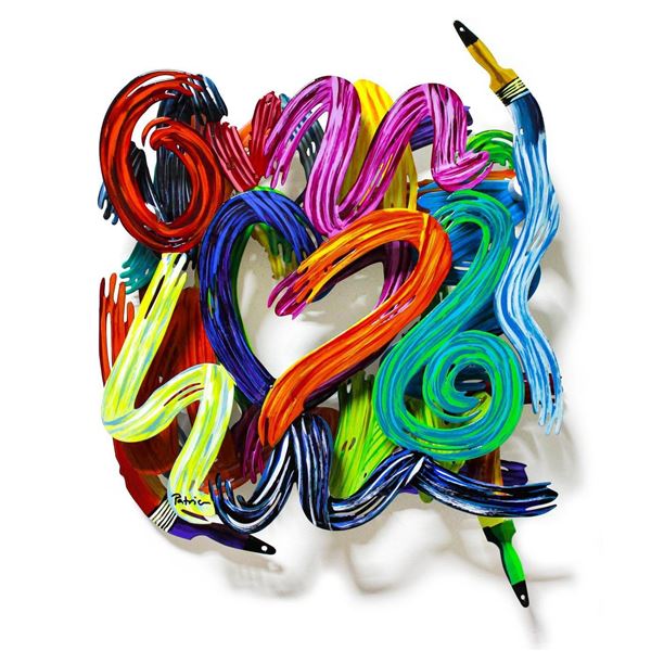 Patricia Govezensky- Original Painting on Cutout Steel "Work of Heart (Mini Series)"
