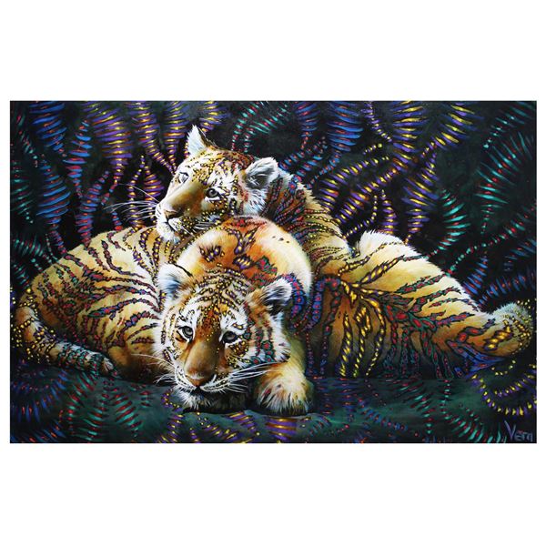 Vera V. Goncharenko- Original Giclee on Canvas "About To Sleep"