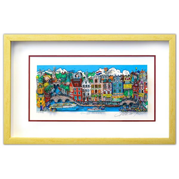 Charles Fazzino- 3D Construction Silkscreen Serigraph "Alluringly Amsterdam"