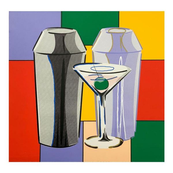 Steve Kaufman (1960-2010) "Martini" Hand Signed and Numbered Limited Edition Hand Pulled silkscreen 