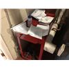 Image 2 : LOT OF 4 GREEN BARREL DOLLIES AND RED 2 TIERED CART