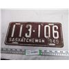 Image 1 : 1949 Sask License Plate