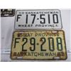 Image 4 : 6 Sask License Plates - 1951-52-53-55-57-59