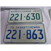 Image 2 : 7 Sask License Plates - 1970-71-72-73-74-75-76