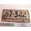 Image 1 : 1949 Alberta License Plate