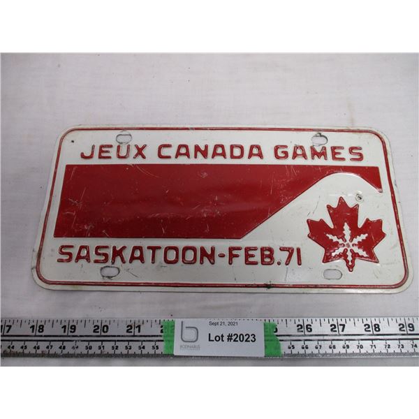 Jeux Canada Gambes Feb 1971 license plate