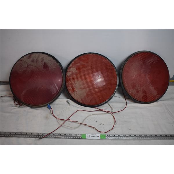 3 Red Traffic Lights - 12" diameter