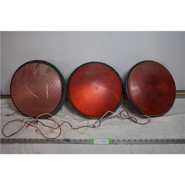 3 Red Traffic Lights - 12" diameter