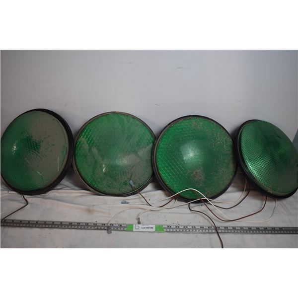 4 Green Traffic Lights - 12" diameter