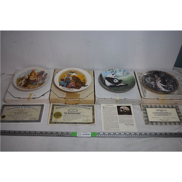 4 Collector Plates with certificates