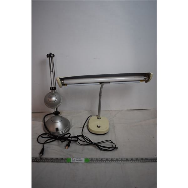 Two Lamps (one works, wide one flickers)