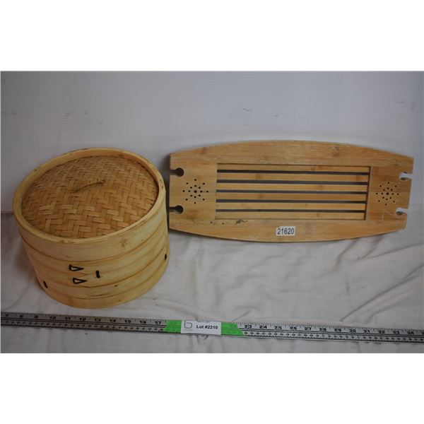 wooden dim sum steamer + misc