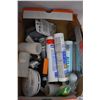 Image 3 : Painting supplies, light switches, silicone tubes, misc