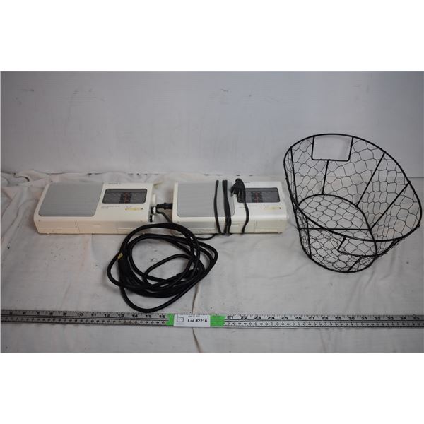 Sony Stereo's in wire basket with HDMI cable