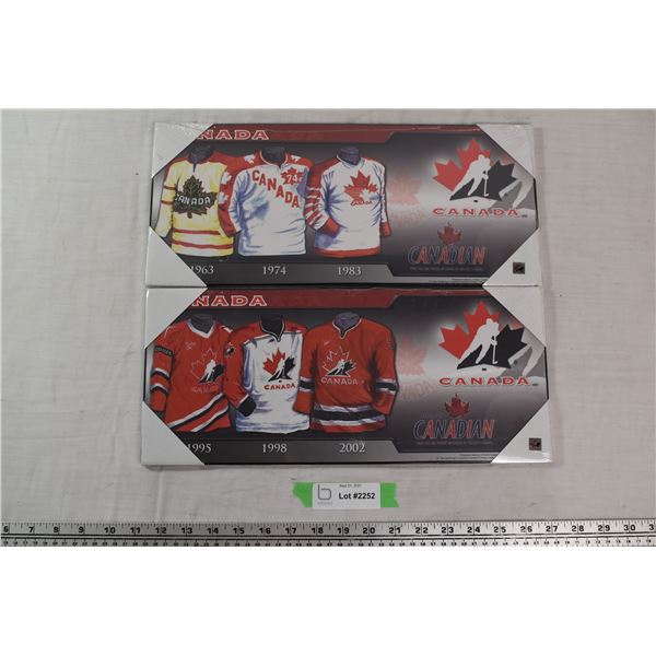 Two 16"x7" Team Canada signs