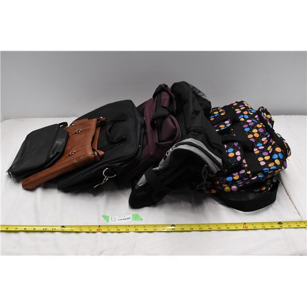 6 Misc. Bags. 4 Travel bags, 1 purse, 1 shaving bag