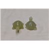 Image 3 : 3 Carved marble ornaments, 1 glass dolphin ornament
