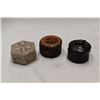 Image 2 : 3 small trinket containers, 1 glass ball & 2 carvings