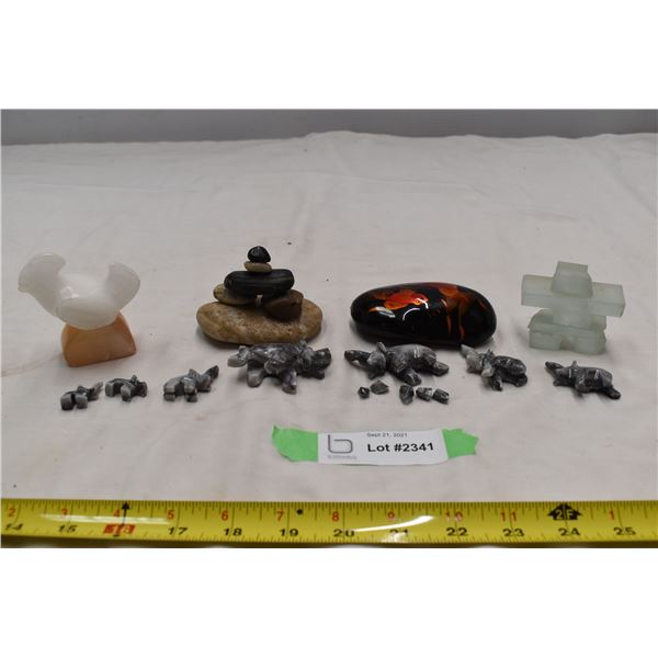 Soapstone Carvings - miniature stone ornaments