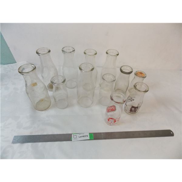 Various Milk Bottles (palm, co-op, regina city)