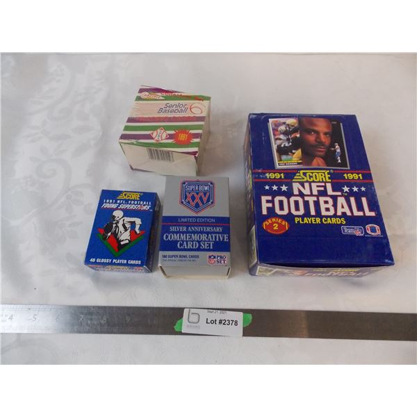 91 score football box of unopened cards + other NFL cards