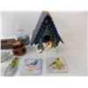 Image 2 : Birdhouse with ceramic trinket box, candle holders, bird coasters and  various ornaments