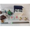 Image 7 : Birdhouse with ceramic trinket box, candle holders, bird coasters and  various ornaments