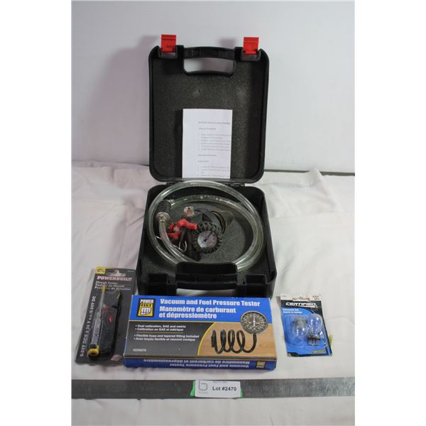 Air coolant refiller + vacume and fuel pressure tester + circuit tester + hologen bulbs 3057/BP2